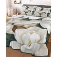 thumbnail image 3 of Quilts King Size Bedding Set, White Magnolia Blossom Lightweight Quilted Comforter, Spring Floral Flowers Farmhouse Soft Reversible Bedspread Coverlet with Pillow Covers for All Season, 96" x 106", 3 of 7