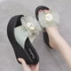 thumbnail image 4 of Sandalias Mujer Casual Peep Toe High Chunky Wedge Heels Shoes Lace Bow Slippers Wmkox8yii ytu4419, 4 of 8