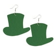 thumbnail image 2 of CxhicLuv St. Patrick's Day Leather Earrings, Green & Black Leather Holiday Earrings, Unique St. Patrick's Day Decor, Festive Party Accessories, Fashionable Lucky Green Earrings, 2 of 6
