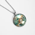thumbnail image 4 of Hippocampus Glass Circular Pendant Necklace - Stylish Jewelry Necklaces for Women, 4 of 5