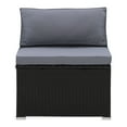 thumbnail image 3 of CorLiving Parksville Resin Wicker Rattan and Steel Patio Sectional Middle Chair with Cushions, Sold Individually, Use to Expand an Outdoor Set, 3 of 9
