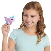 Fingerlings Light Up Narwhal Nelly Electronic Pet, Purple