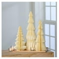 thumbnail image 5 of Honeycomb Christmas Trees - Set of 3 Winter White Snowy Trees, Vintage Holiday Decor, Mantelpiece Accents, Shelf Sitters, Apartment Decor, 5 of 8