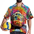 thumbnail image 4 of Mind car Men's Hawaiian Printed Short Sleeve Button Down Casual Beach Shirt's, Unisex, 4 of 6