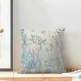 thumbnail image 3 of Nautical Coastal Pillow Covers 18x18 Set of 2 Turtle Coral Starfish Seashell Ocean Themed Decorative Cushion Cover Beach Throw Pillow Covers Linen for Home Sofa Couch Outdoor Decor, 3 of 6