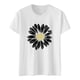 thumbnail image 4 of Gibobby Playera de Manga Corta con Cuello Redondo Camiseta de verano de girasol para mujer, blusa holgada de talla grande, camisetas casuales gráficas de manga corta(Blanco,G), 4 of 5