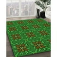 thumbnail image 3 of Ahgly Tapis Rond Lavable en Machine Intérieur Transitionnel Vert Forêt Foncé, 6 Pieds Rond, 3 of 7