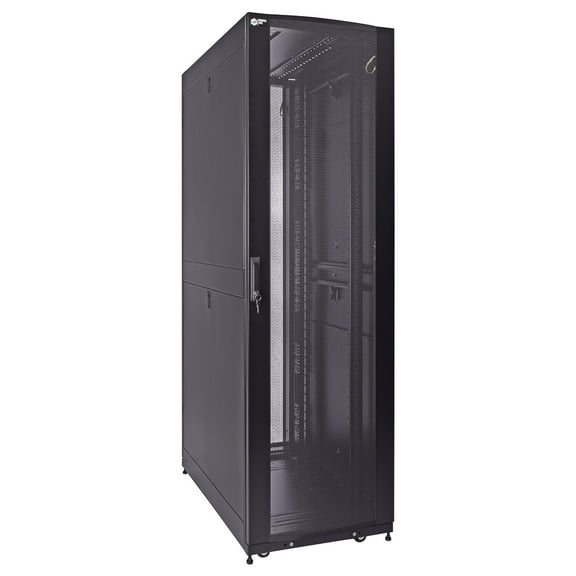 NavePoint 42U Server Cabinet 1000mm Deep with Locking Perforated Door and Removable Side Panels - 42U Rack Cabinet with Cable Management Compatible Top, Black