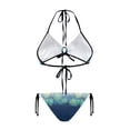 thumbnail image 2 of Chririnla Women's Halter Neck Triangle Bikini Set - Tropical Monstera Leaf Gradient Print, Quick Dry Tie Side Two Piece Swimsuit for Beach Vacation & Pool Party, 2 of 9