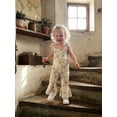 thumbnail image 5 of BemeyourBBs Toddler Baby Girls Summer Clothes Bee Western Boots Cherry Romper Overalls Jumpsuit Bell Bottoms Casual Tie Shoulder Flared Pants Overalls Cute Infant Spring Summer Clothes, 5 of 9