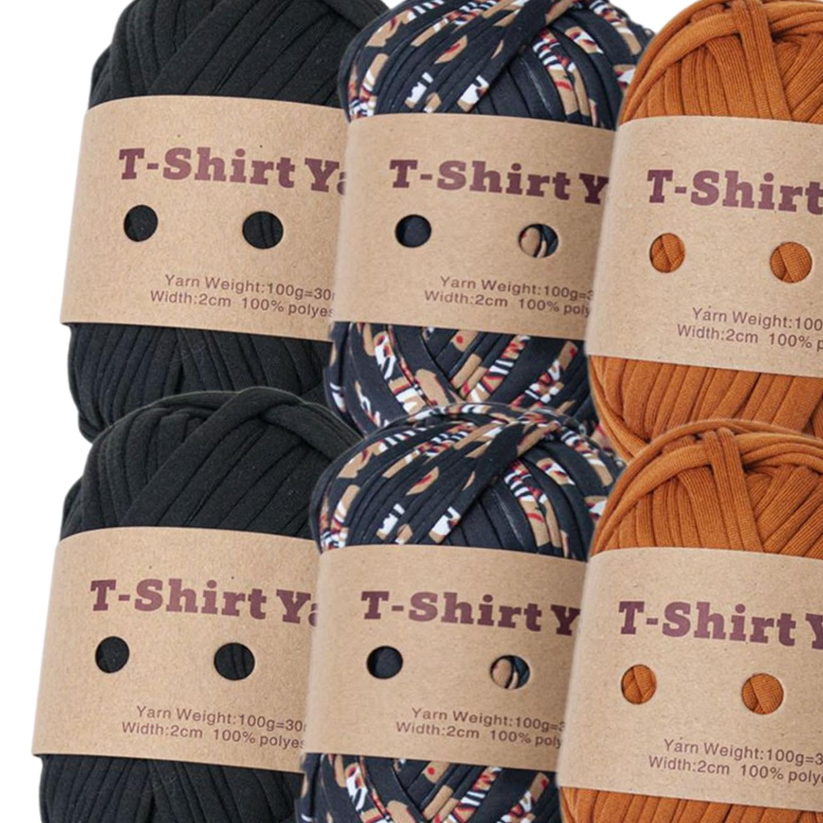 6Pcs Knitting Yarn T-shirt Yarn Chunky Yarn Spaghetti Yarn for Throw  Blanket Craft , Set B 
