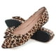 thumbnail image 3 of Zapatos planos TN TANGNEST, a la moda para mujer, con lazo, leopardo, amarillo, 3 of 7