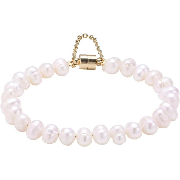 Natural White Pearl Bracelet 18K gold Plated for Women Handmade Jewelry AAAA Quality Real White Freshwater Cultured Pearl Chain Bracelet