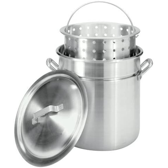 Bayou Classic Stock Pot Aluminum Polished - 42 Qt Silver