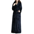 thumbnail image 2 of Lilgiuy Women's Winter Nightgown Casual Solid Color Couple Bathrobe Men and Women Soft Thicken Pajama for Maternity Wear, 2 of 5
