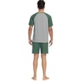 thumbnail image 5 of MINTREUS Men's Pajama Set Short sleeved Round Neck 2-piece Set Men's Shorts Casual Set Raglan Pajamas, 5 of 7