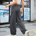 thumbnail image 4 of Tumotour Sweatpants For Women Elastic High Waisted Wide Leg Trousers Pockets Casual Solid Color Athletic Fit Lounge Joggers Pants, 4 of 8