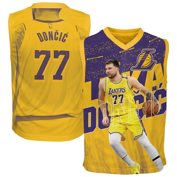 Youth Outerstuff Luka Don-i- Gold Los Angeles Lakers Icon Play Jersey