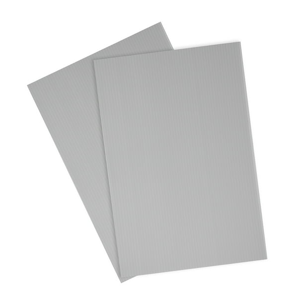 Hojas de plástico corrugado Uxcell para letreros de jardín, tablero en blanco impermeable, gris 8 pulgadas x 12 pulgadas