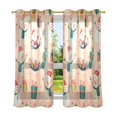thumbnail image 6 of Yayeee Window Curtains Light Filtering 63"x42" Grommet Panel Pair Home Living Room Decor, Beige Christmas Snowman, 6 of 7