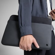 Incase A.R.C. Sleeve with ReSpun 100% Recycled Polyester - 13 & 14 MacBook/Laptop & iPad/Tablet Case - Cushioned Faux Fur Lining, External Zippered Slip Pocket - Black