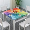 thumbnail image 3 of Colorful Tie Dye Blot Pattern Square Fitted Tablecloth with Elastic Edge,Square Table Cover,Washable Elastic Table Cover for Home Kitchen Party Decor 34"x34", 3 of 6