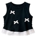 thumbnail image 5 of hengsof Girls Lace Edge Sleeveless Top for 0-10 Years Old Solid Color Bow Accent Round Neck Camisole Sweet Everyday Basic Top, 5 of 5