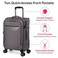 thumbnail image 4 of New York Xpress 2-Piece Softside Expandable Spinner Luggage Set, 22" Carry-on and 28" Checked with TSA Lock, Grey - WD8817, 4 of 9