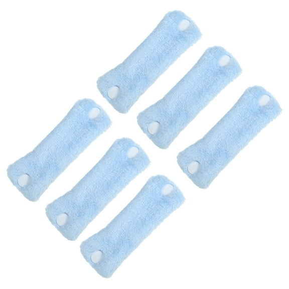 Unique Bargains 6 Pcs Sleeping Curling Roller Hair Roller Curler for Heatless Curler Coral Fleece Night Curler Blue