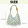thumbnail image 6 of Boho Woven Crochet Bag, Summer Beach Tote, Lightweight Portable Shoulder Purse, Fashion Casual Handle Bag for Travel Vacation Daily Outdoor Shopping(Beige * Brown), 6 of 6