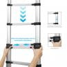 thumbnail image 3 of 15.5 FT Telescoping Ladder, Stainless Steel Folding Extension Ladder with Locking Mechanism, Multi-Purpose Collapsible, for Home or RV Outdoor Work, Heavy Duty 330 lbs Load 15.5 FT, 3 of 9