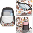 thumbnail image 4 of Football Leaf White Pattern 17" School Backpacks for Teens,Waterproof Oxford Fabric,S-Shape Padded Straps for School,Travel,Hiking,Camping, 4 of 5