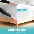 thumbnail image 2 of Canadian Linen Knitted Mattress Protector Double XL 54"x80"x14" Fitted Waterproof Bed Protection Noiseless Zipper Encasement 17" Pocket Mattress Cover, 2 of 9