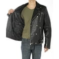 thumbnail image 5 of Mens Black Coat Luciano Natazzi Lambskin Leather Designer, 5 of 6