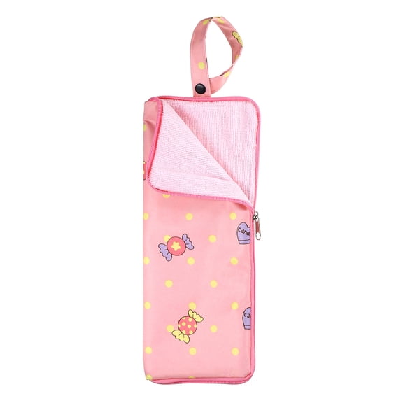 Uxcell Wet Umbrellas Bag 4.9" x 12.6" Water Absorption Umbrella Cover, Pink