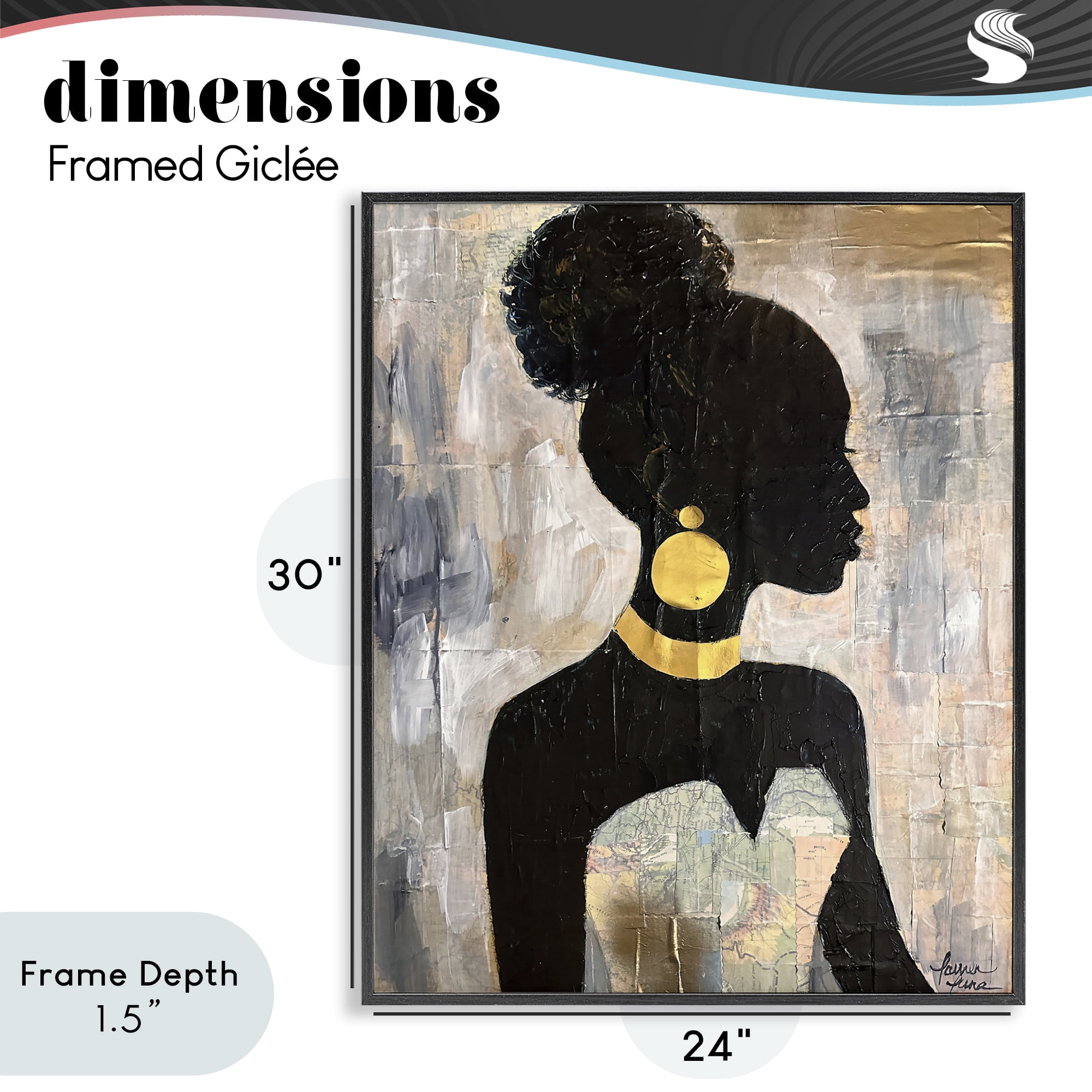 Stupell Industries Elegant Fashion Silhouette Black Framed Giclee Art, design by Lauren Luna