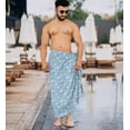 thumbnail image 5 of LA LEELA Men's Holiday Pareo Standard Swimsuits Elegant Vacation Sarong Swimwear Long Swim Beach Wrap One Size Palm Tree, Blue Vacation, 5 of 5