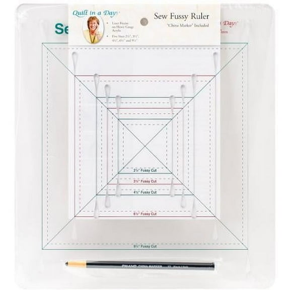 Quilt In A Day Sew Fussy Ruler W/China Marker-2-1/2" To 9-1/2"