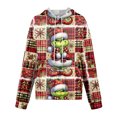 thumbnail image 4 of Oversized Christmas Sweatshirt for Women Christmas Casual Xmas Novelty Ugly Casual Pullover Fall Sweatshit Vermilion XXL, 4 of 5