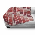thumbnail image 2 of Geometric Soft Flannel Fleece Blanket, Tile Rectangle Square Cube Vertical Lines Geometrical Shapes Periodic, Cozy Plush for Indoor and Outdoor Use, 50" x 60", Coral Rose Dried Rose, by Ambesonne, 2 of 5