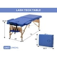 thumbnail image 3 of CL.HPAHKL Massage Table Portable Message Bed, 73 inch Long 2 Folding Lightweight Lash Bed Hold Up to 453lbs, Height Adjustable Tattoo Bed Esthetician Bed with Carry Bag, Blue, 3 of 7