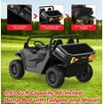 thumbnail image 4 of Lumiparty 24V Electric Ride on Dump Truck for Kids, 2-Seater 4WD Remote Control Car with Electric Dump Bed & Shovel, LED Lights, Music Player, Max Speed 5Mph, for Boys & Girls, Black, 4 of 8