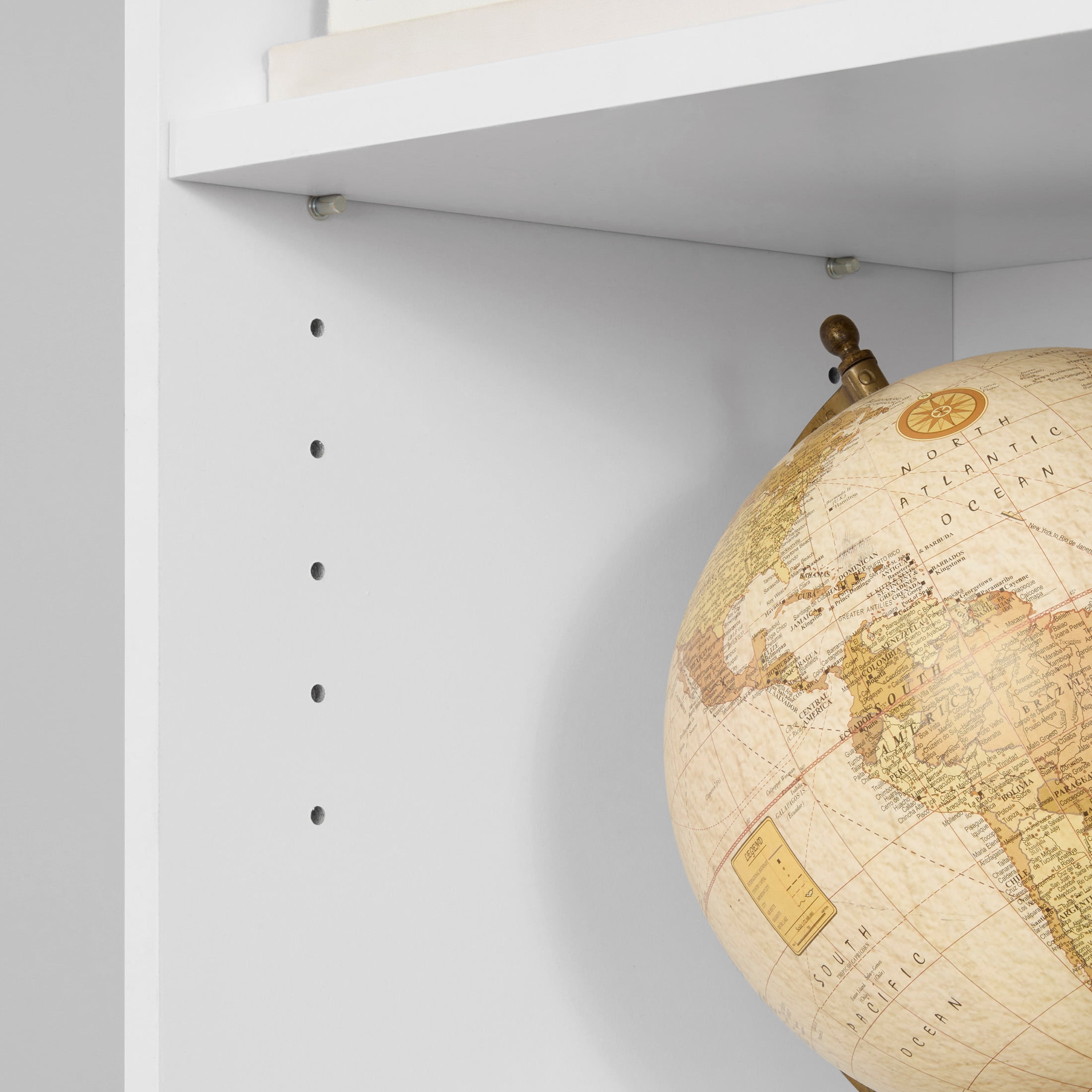 Mainstays Traditional 5 Shelf Bookcase with Doors, Soft White Finish  (图4)