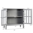 thumbnail image 4 of Giantex Armoire Console, Armoire de Rangement de Cuisine avec Porte en Verre, Buffet Console, Vitrine Serveur, Gris, 4 of 10