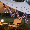 thumbnail image 4 of Cinvoph Patriotic Glitter Tinsel Garland 6.5ft Red White Blue Star for 4th of July Independence Day Memorial Day Decor, 4 of 6