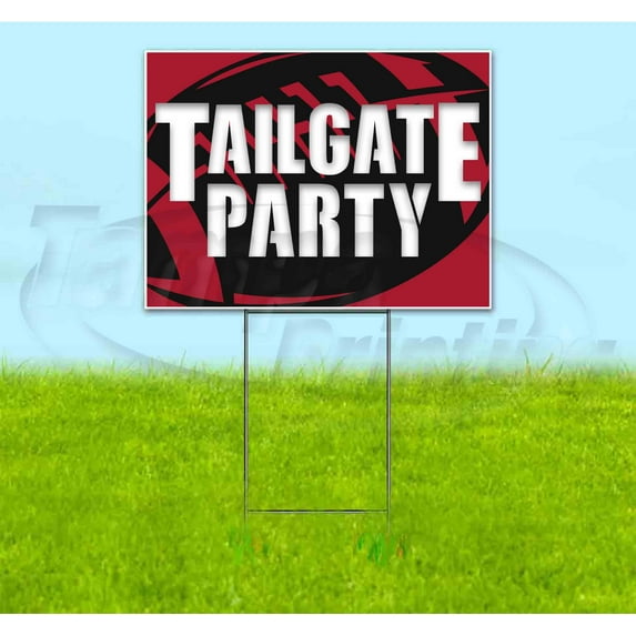 Tailgate Party Falcons (18" x 24") Yard Sign, Includes Metal Step Stake