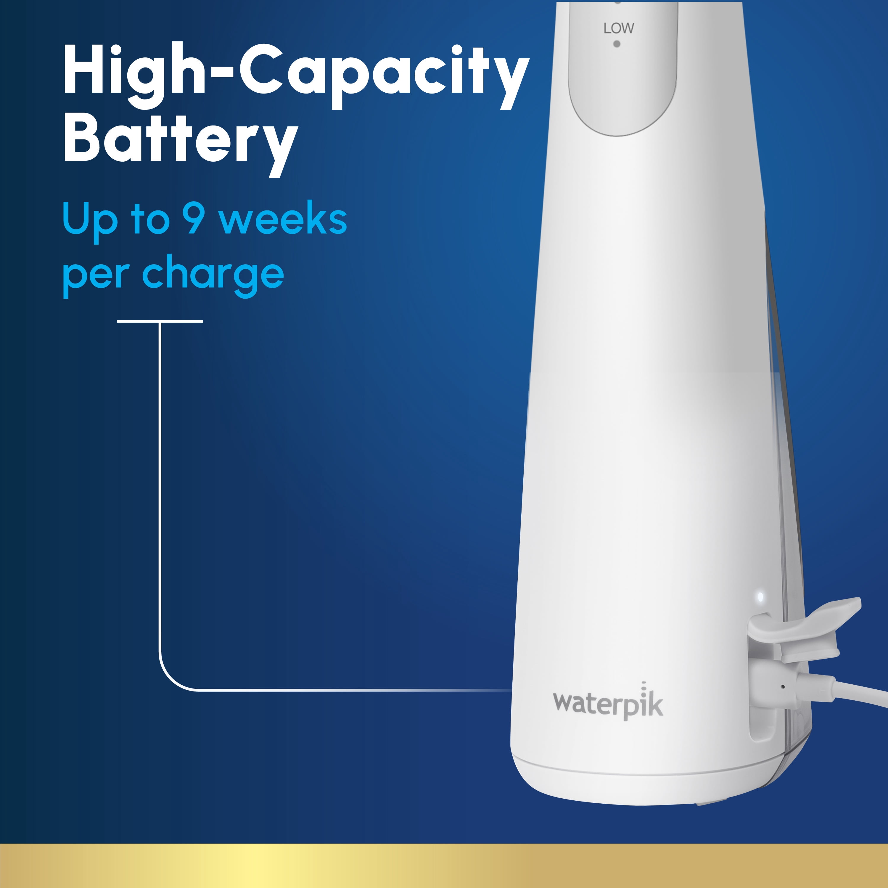 Waterpik Cordless Gem 5100 Rechargeable Portable Water Flosser with 2 Settings and Easy Spin Tip Rotation, ADA Accepted, White
