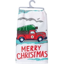 Pickup Truck and Holiday Tree Merry Christmas Kitchen Dish Towel
