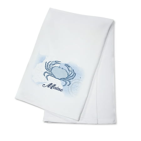 

Maine Crab Blue Coastal Icon (100% Cotton Tea Towel Decorative Hand Towel Kitchen and Home)