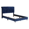 thumbnail image 3 of Contemporary Home Living Button Tufted Velvet Upholstered Full Panel Bed - 82" - Blue, 3 of 4